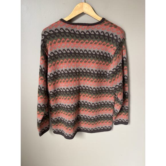 Alpaca Sweater Cardigan Wool Made In Peru Button Front L - Picture 10 of 10